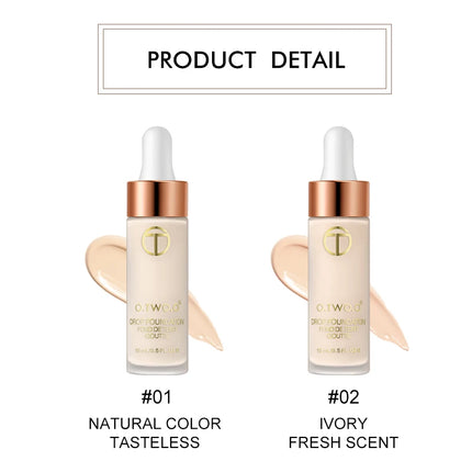 Natural Finish Liquid Foundation Full Coverage Makeup Base Oil Free BB Cream Long Lasting Face Concealer Cosmetics