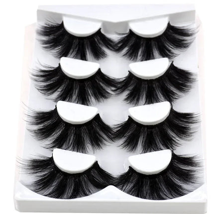 4 pairs of natural mink eyelashes 25mm eyelashes handmade eyelashes extended false eyelashes
