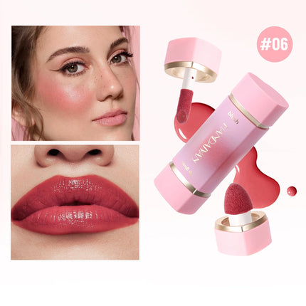  2-in-1 Liquid Blush Matte Lip Gloss Dual-purpose Liquid Blush Waterproof Multi-purpose Blush Stick Cheek Natural Blusher Cute