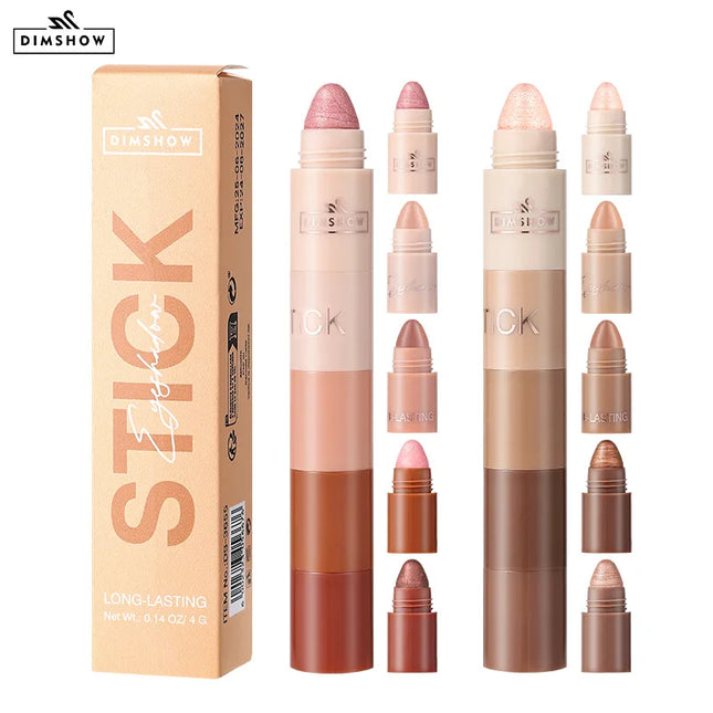DIMSHOW 5-section Highlight Lazy Eyeshadow Pencil Pearlescent Fine Glitter Illuminating Eyeshadow Stick Set
