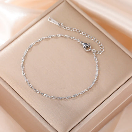 Skyrim Stainless Steel Gold Color Bracelet Twist Figaro Cuban Chain Bracelets Women Trendy Minimalist Jewelry Gifts Wholesale