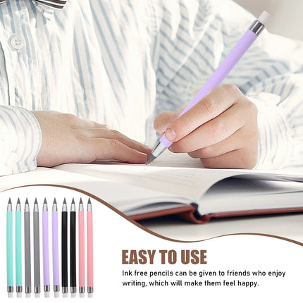10pcs Inkless Pencil Eternal Non Sharpening Drawing Sketch Eraser Reusable Teens Pencil Art Student Teacher Premium Wooden Lead