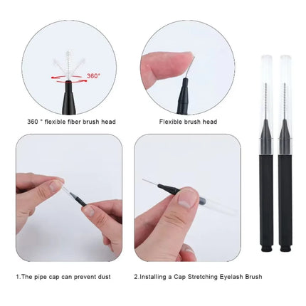Mini Eyebrow Brush Set - 80/100PCS Disposable Bendable Brow Lifting Brush Micro Eyelash Applicators for Grooming Tools