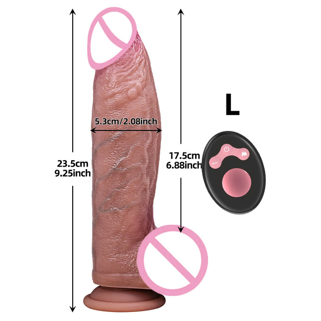 Huge Big Soft Vibrator Heating Realistic Dildo for Woman Men Wireless Telescopic Dick Masturbator Penis G Spot Vagina Anal