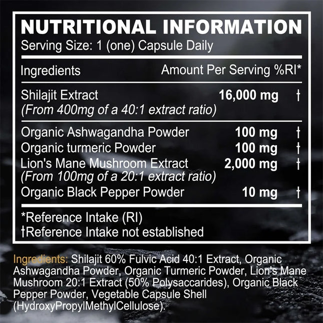 Himalaya Shilajit Capsule Original High in Trace Minerals for Energy, Muscle Strength & Immunity, Endurance for Adult