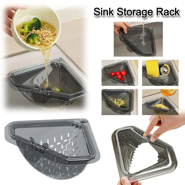 Separate Anti-leak Sink Drain Basket Filter Quickly Triangle Kitchen Sink Filter Strainer Magnetic Badge Holder