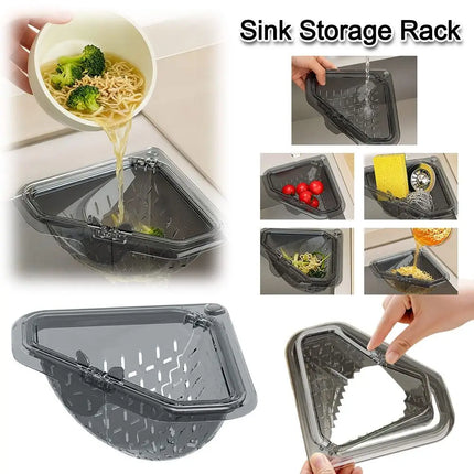 Separate Anti-leak Sink Drain Basket Filter Quickly Triangle Kitchen Sink Filter Strainer Magnetic Badge Holder