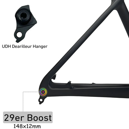 Airwolf 29ER BOOST UDH MTB Carbon Bike Frame 15 17 19inch T47 Mountain Carbon Bicycle Frame Max 29ER*2.35inch MTB Bike Frame