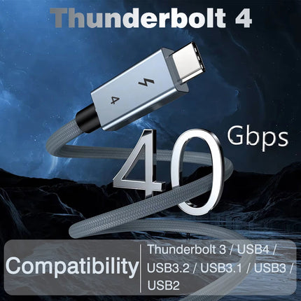 40gbps thunderbolt4 type c 240w USB4 fast charging cable 0.2m- 2m 3m thunderbolt 3 USB c data transfer cable 8K for MacBook Dock