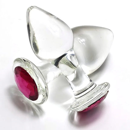 Crystal Glass Transparent Anal Plug Pink Diamond Butt Plug Sexy Toys For Men Women Insert Buttplug Dildo Bdsm Analplug Sex Shop