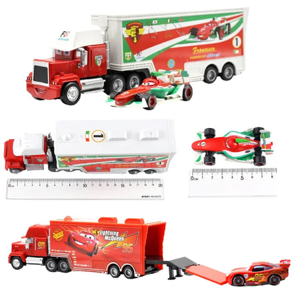 Hot Disney Pixar Cars And Truck Set Lightning Mcqueen Dinoco Hauler Mack Truck Model The King Racing Car Birthday Gift for Boys