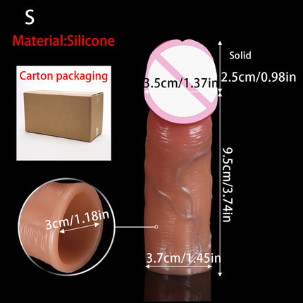 Hollow Penis Ring Male Soft Realistic Thicken Penis Sleeve Delay Ejculation Adult Sex Toys Penis Enlargenmen extender For Men
