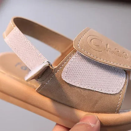 Sandals for Boys Fashion Summer Shoes 1-3-6 Years Girls Open Toe Matte Pu Leather Shoes Sandals Children Slippers