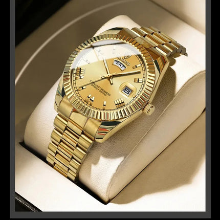 Fashion Men's Quartz Watch, Top Brand Sports Quartz Men's Watch, Stainless Steel Waterproof Date Week Watch, Men's watches for men