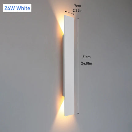 Outdoor LED Wall Lamp IP65 Waterproof Aluminum Up Down Light 18W 110V/220V Black White for Courtyard Porch Exterior Lighting