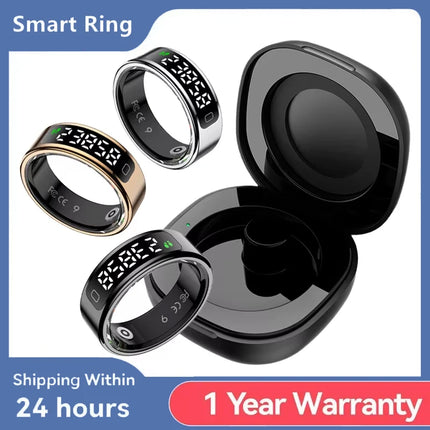 NEW R11C Smart Ring Heart Rate Blood Oxygen Sleep Monitoring Multi Sports Mode Ring With Display Screen SmartRing For Men Women