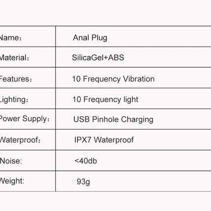 LED Colorful Light Butt Plug for Women Men Anal Plug Vibrator Wireless Remote Control Buttplug Prostate Massager Adults Sex Toys