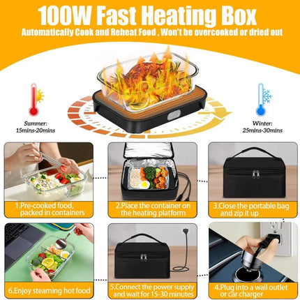 2026 New Portable Oven 100W Food Heater, Adult Electric Lunch Box Food Heater