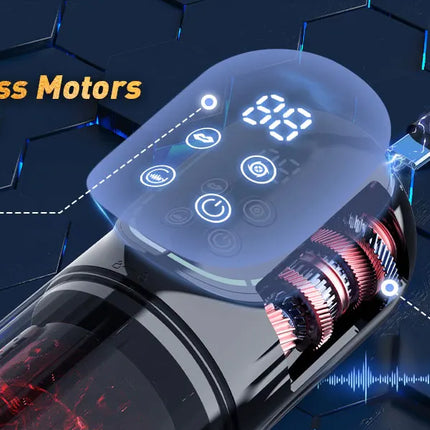 Automatic Thrusting Rotation Male Masturbator Sucking Licking LCD Vacuum Penis Pump Water SPA Real Pocket Pussy Sex Toys for Men