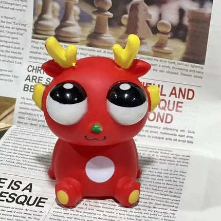 Cute Big Eyed Dragon Squishy Toy - Pop Eyes Fidget Keychain for Stress Relief Sensory Toy for Kids & Adults, Anxiety Relief Gift