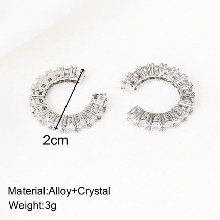 2Pcs Full Rhinestone Zircon Ear Cuff Ear Clip for Women No Pierced C Shape Earcuff Ear Wrap Earcuff Clips Fashion Jewelry Gifts