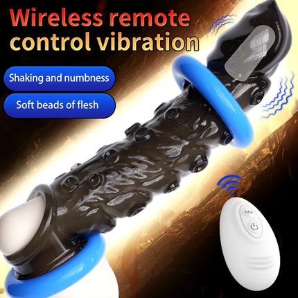 Bullet Vibrator Ring Clear Cock Ring Extender Reusable Penis Sleeve Enlargement for Couples Vibrating Dildo Sex Toys Men 18+