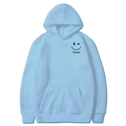 New Smiley Face Fun and Fashionable Couple Hooded Sweatshirt, Loose and Casual Hooded Sweatshirt, Running Sports Coat