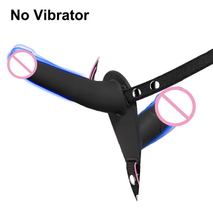 Strap-On Dildo with Adjustable Harness Wearable Realistic Double Dildo Vibrators Adult Sex Toys for Women Lesbians