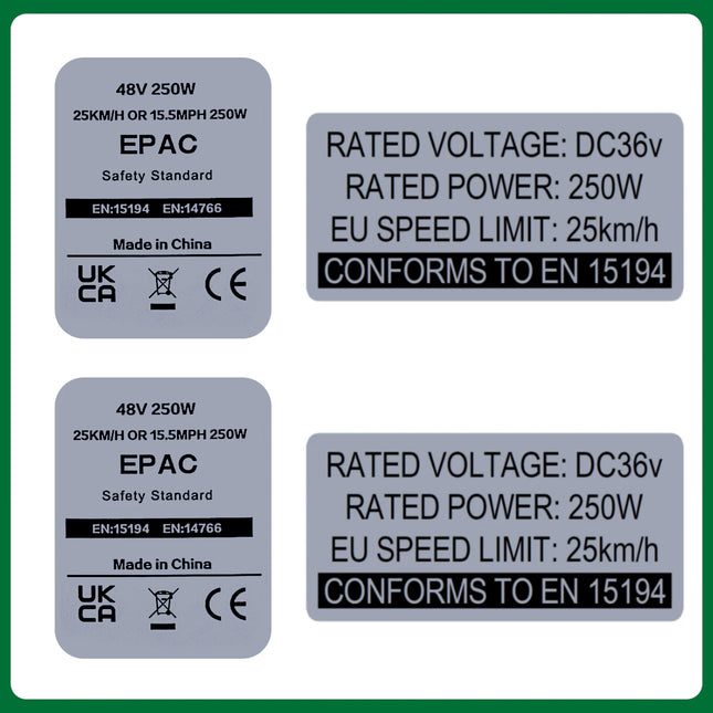 EBIKE Sticker, 36V 48V 250W Electric Bike Label, Compatible with Bafang Tongsheng and other Brand 500W-1500W Conversion Kit