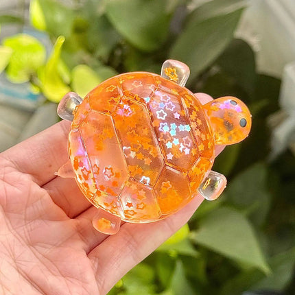 Glitter Turtle Shape Squeeze Toy Stress-relieving Fingertip Sensory Toy Anti Stress Sensory Fidget Toy Turtle Decompressions Toy