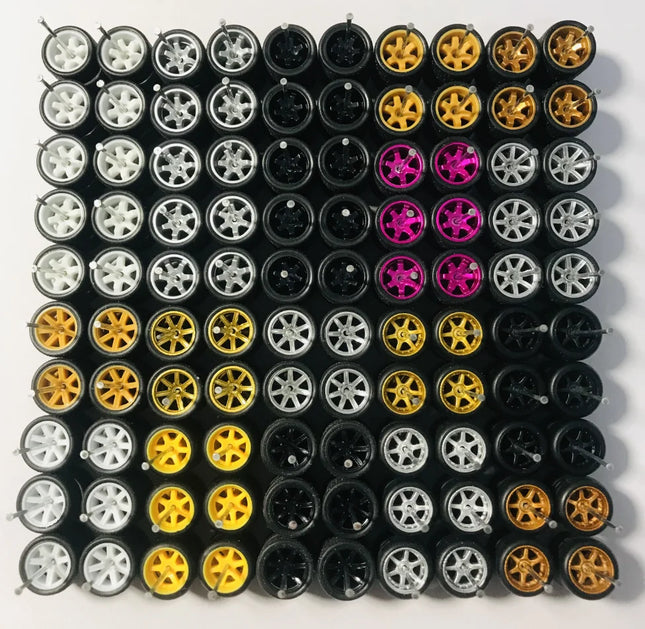 11mm wheels for 1/64 Scale Alloy Car Models 1/64 wheels with Tires + Axles for Hot Wheel/Matchbox/Domeka/Tomy 1:64