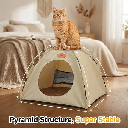 Upgraded cat and dog tent bed, pet summer sunshade tent, enhanced breathability design to keep them cool.