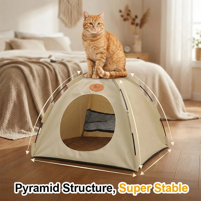 Upgraded cat and dog tent bed, pet summer sunshade tent, enhanced breathability design to keep them cool.