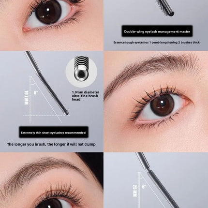 Judydoll Waterproof Lengthening Curling Lash Mascara & PrimerSet in Metal Tube with Fine Comb Brush - Smudge Proof Makeup Beauty