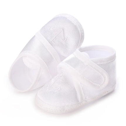 Newborn Baby's First Baptism Shoe: Newborn Boys and Girls' White Baptism Shoes Soft Sole Walking Shoes Multiple Styles-9CM/10CM
