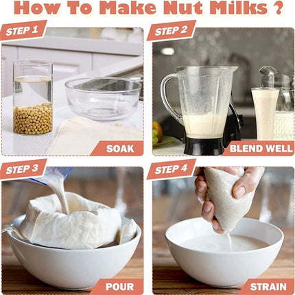 Reusable Cotton Gauze Kitchen Items Tofu Cheese Filter Cloth Butter Milk Coffee Filter Gadgets Dining Bar Home Drawstring Bags