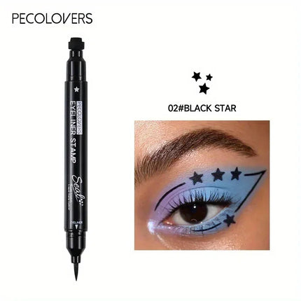 1PC 2-in-1 Waterproof Eyeliner - Quick Drying, Smooth, Anti-smudge, Beginner-friendly, Suitable for Halloween Christmas Makeup