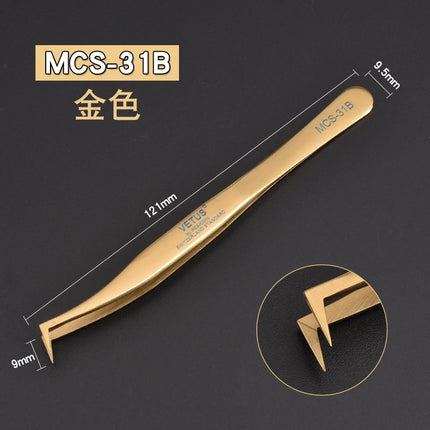 1pcs Vetus MCS Series Blue/Gold/Colorful Russian Volume Bloom Eyelash Extension Tweezers Stainless Precision Lash Tweezers Tools