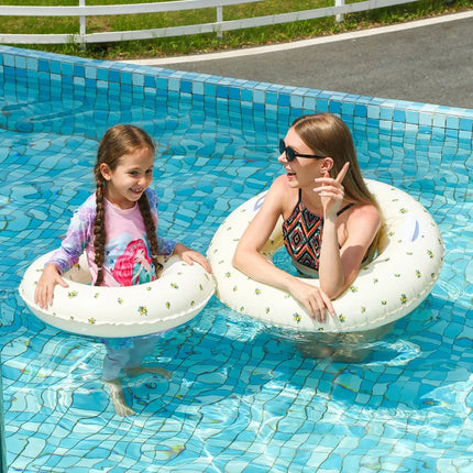 Inflatable Swimming Ring, Retro Olive Swimming Ring, Life Buoy, Children's Swimming Ring, Inflatable Underarm Ring, Printed