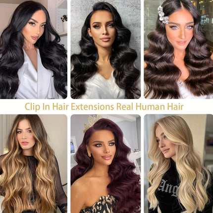 Body Wave Clip In Hair Extensions Human Hair 120g/set Brazilian Remy Virgin 100% Human Hair Natural Color 8-28 Inch For Women