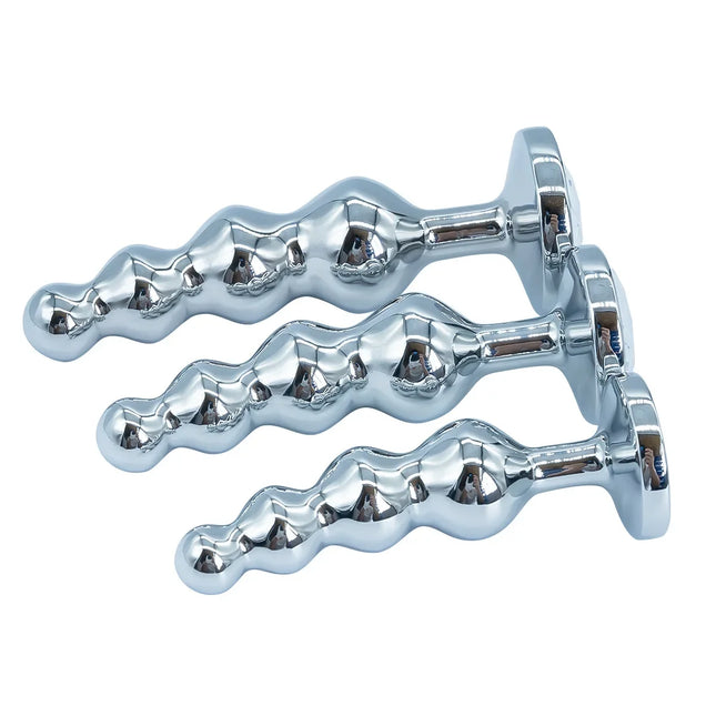 Metal Anal Plug Prostate Massager Anal Beads Butt Plug Metal Dildo G-spot Stimulating Sex Toys for Men and Women Butt Plug