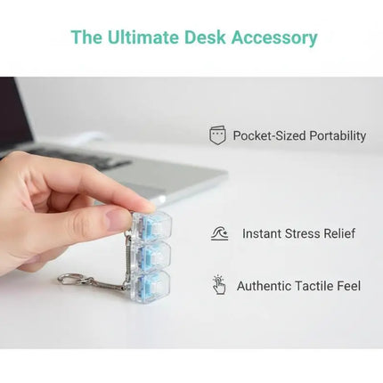 Crystal Keycap Keychain 1/2/3/4/9 Key Keyboard Fingertip Clicker Stress Relief Decompression Toy