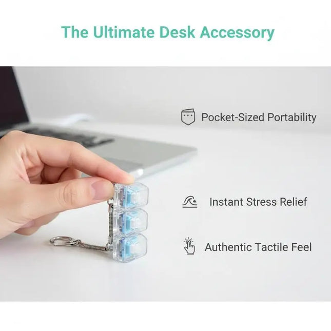 Crystal Keycap Keychain 1/2/3/4/9 Key Keyboard Fingertip Clicker Stress Relief Decompression Toy