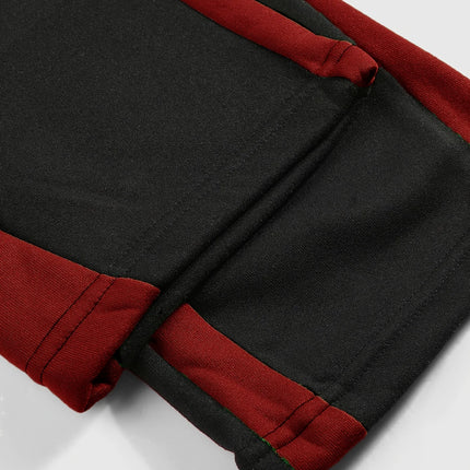 Men's Street Fashionable Slightly Flared Sweatpants with Striking Red Flame Prints Artfully Crafted from Polyester Fabric