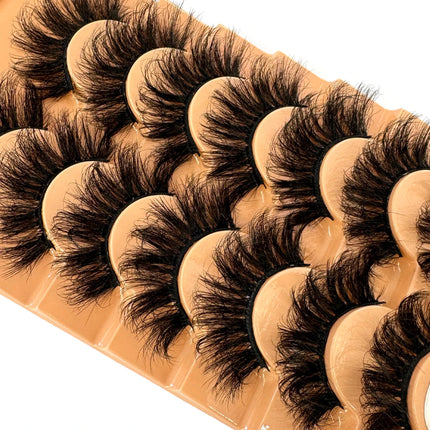 7pairs Natural Russian Strip Lashes Fluffy Mink Lashes 3D False Eyelashes Fluffy Volume Eyelashes Fake Eyelash Extension Make Up