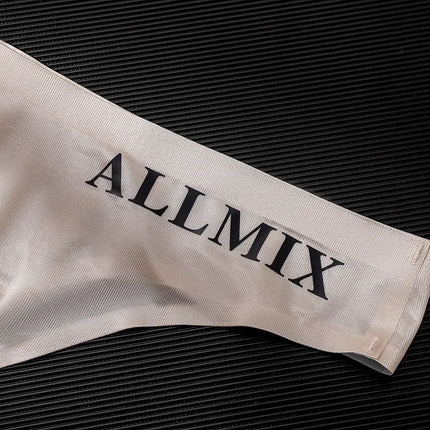 3 PCS Sexy Transparent Underwear Men Thongs Sports Fitness Letter Thin Hip Panties G-Strings Ice Silk Low Waist Seamless Thongs