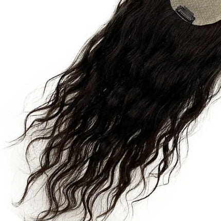 Human Hair Silk Base Topper with 4 Clips In Hair Toupees Virgin Hair Loose Wavy Fine Hairpiece Toupee For Women