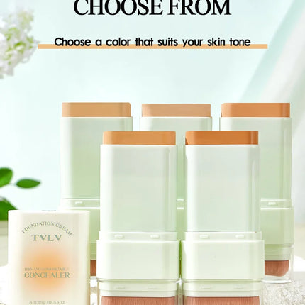 Contour and Concealer Dual-Head Foundation Cream, Moisturizing and Non-tarnishing, Non-caking Foundation Lotion