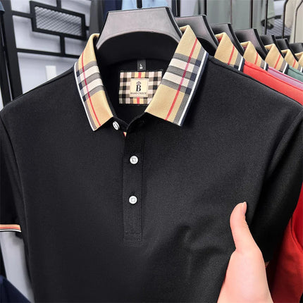 Luxury Brand Man Short-Sleeved Polo Shirt Lapel Button Spring Hot Polo Shirt Business Casual Clean Wrinkle-Resistant Men's Wear
