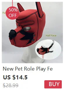 Slave Roleplay Erotic Costumes of Leather Pig Head Hood Mask for Men Gay Bdsm Bondage Pet Play Headgear Sex Toy Exotic Accessory